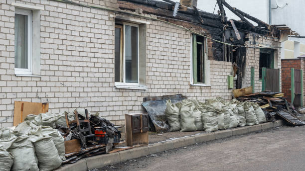 Professional Fire Damage Restoration technician working in Perry Hall, MD